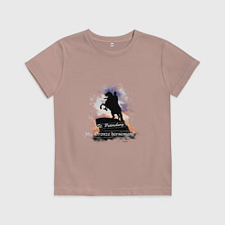 Футболка хлопковая детская Санкт-Петербург Медный всадник, цвет: пыльно-розовый