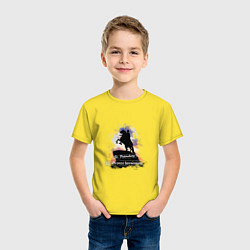 Футболка хлопковая детская Санкт-Петербург Медный всадник, цвет: желтый — фото 2