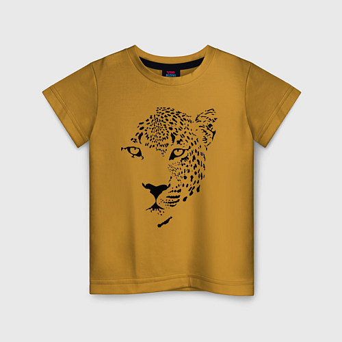 Детская футболка Leopard Muzzle / Горчичный – фото 1