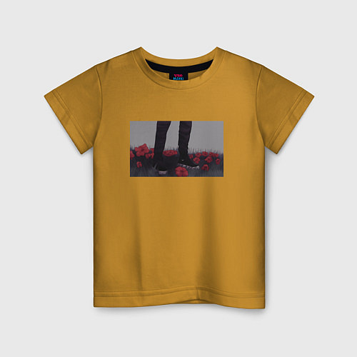 Детская футболка Flowers and Keds / Горчичный – фото 1