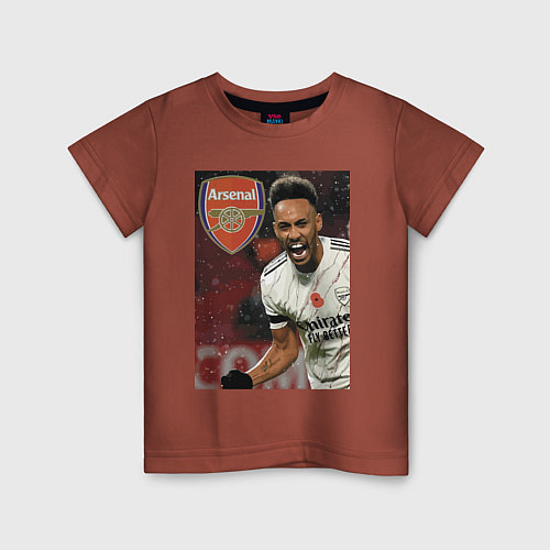 Детская футболка Arsenal, Pierre-Emerick Aubameyang! / Кирпичный – фото 1