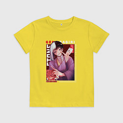 Футболка хлопковая детская Доктор Стоун Dr Stone, Гэн Асагири, цвет: желтый