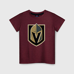 Футболка хлопковая детская Vegas Golden Knights , Вегас Голден Найтс, цвет: меланж-бордовый