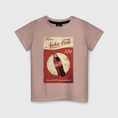 Детская футболка Fallout Nuka Cola Poster Pop art / Пыльно-розовый – фото 1