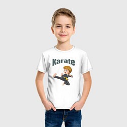 Футболка хлопковая детская Карате , дизайн футболки для детей, цвет: белый — фото 2