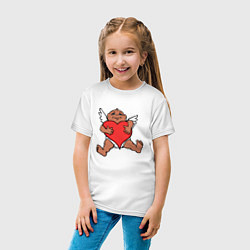 Футболка хлопковая детская СЕРДЦЕ И КУПИДОН HEART AND CUPID, цвет: белый — фото 2
