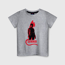 Футболка хлопковая детская Cat silhouette Cat women, цвет: меланж