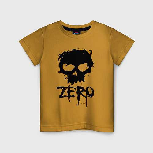 Детская футболка Zero skull / Горчичный – фото 1