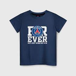 Футболка хлопковая детская PSG FOREVER NOT JUST WHEN WE WIN ПСЖ, цвет: тёмно-синий