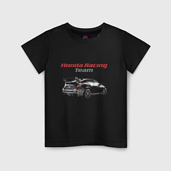 Футболка хлопковая детская Honda Racing Team Motorsport, цвет: черный
