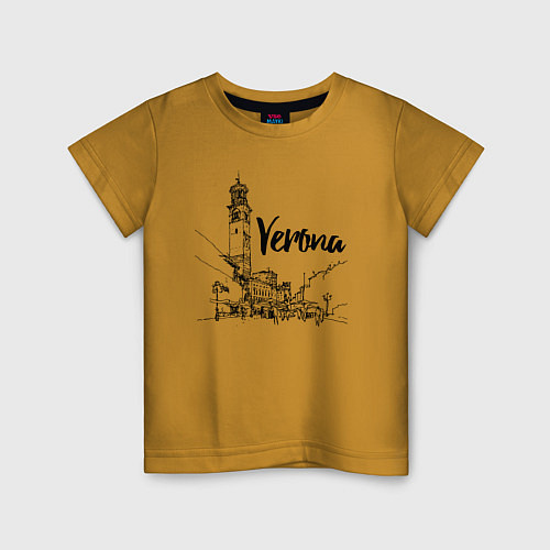 Детская футболка Италия Верона / Горчичный – фото 1