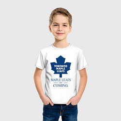 Футболка хлопковая детская Toronto Maple Leafs are coming Торонто Мейпл Лифс, цвет: белый — фото 2