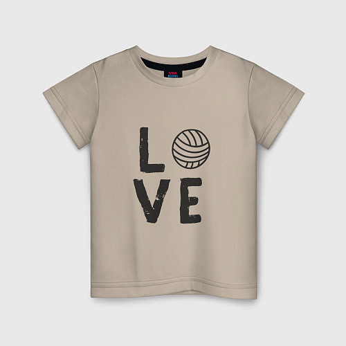 Детская футболка Volleyball - Love / Миндальный – фото 1