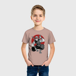 Футболка хлопковая детская Тенген Японский стиль, цвет: пыльно-розовый — фото 2