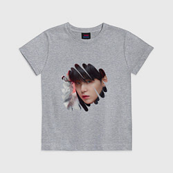 Футболка хлопковая детская Agust D SUGA BTS, цвет: меланж