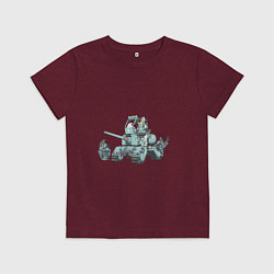 Футболка хлопковая детская Зайчики на готове, цвет: меланж-бордовый