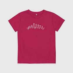 Футболка хлопковая детская Шахматы в моем пульсе, цвет: маджента