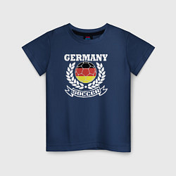 Футболка хлопковая детская Футбол Германия, цвет: тёмно-синий