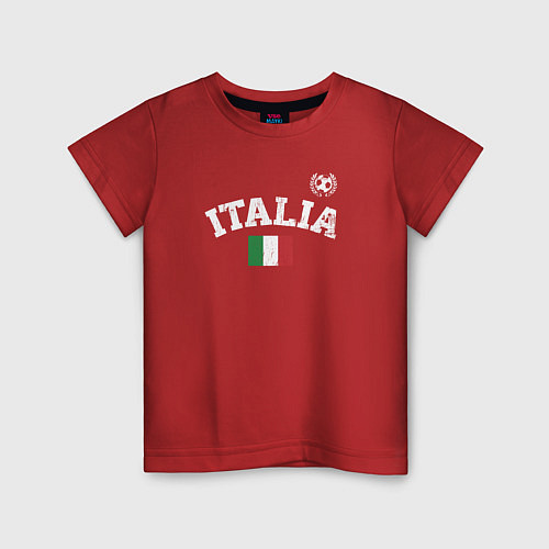 Детская футболка Футбол Италия / Красный – фото 1