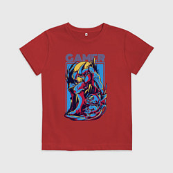 Футболка хлопковая детская Геймер ребёнок, цвет: красный