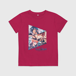 Футболка хлопковая детская Кэйа, Чжун Ли, Тарталья, цвет: маджента