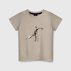 Футболка хлопковая детская Танцующий с мечами, цвет: миндальный