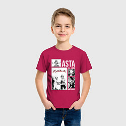 Футболка хлопковая детская Asta art, цвет: маджента — фото 2