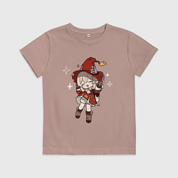 Футболка хлопковая детская Алая ведьмочка Кли, цвет: пыльно-розовый