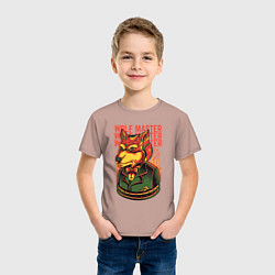 Футболка хлопковая детская Волк хозяин, цвет: пыльно-розовый — фото 2