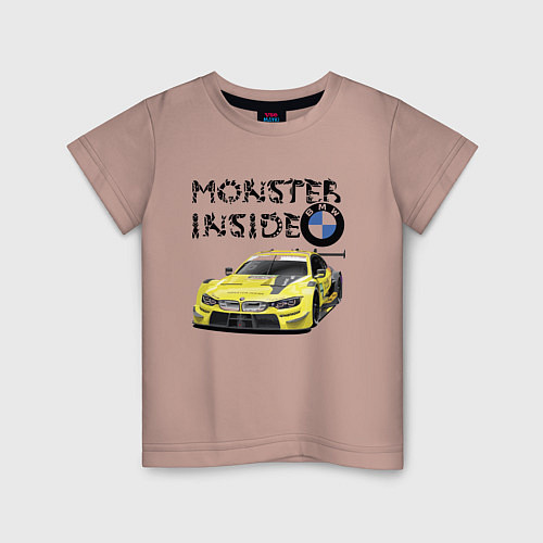 Детская футболка BMW M Power Monster inside / Пыльно-розовый – фото 1