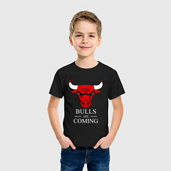 Футболка хлопковая детская Chicago Bulls are coming Чикаго Буллз, цвет: черный — фото 2