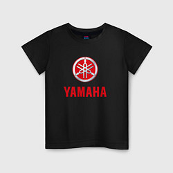 Футболка хлопковая детская Yamaha Логотип Ямаха, цвет: черный