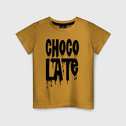 Футболка хлопковая детская Chocolate Шоколад, цвет: горчичный
