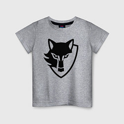 Футболка хлопковая детская Wolf Emblem, цвет: меланж
