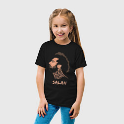 Футболка хлопковая детская Мохаммед Салах, Mohamed Salah, цвет: черный — фото 2