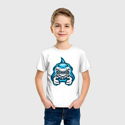 Футболка хлопковая детская Shark player, цвет: белый — фото 2