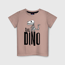 Футболка хлопковая детская Cool Dino!, цвет: пыльно-розовый