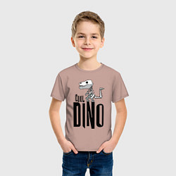 Футболка хлопковая детская Cool Dino!, цвет: пыльно-розовый — фото 2