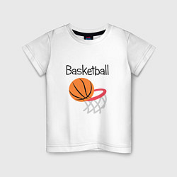 Футболка хлопковая детская Game Basketball, цвет: белый