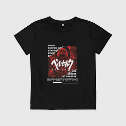 Футболка хлопковая детская Berserk red, цвет: черный