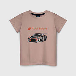 Футболка хлопковая детская Audi Motorsport Racing team, цвет: пыльно-розовый