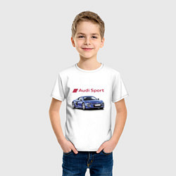 Футболка хлопковая детская Audi sport Racing, цвет: белый — фото 2