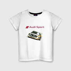 Футболка хлопковая детская Audi Racing team Power, цвет: белый