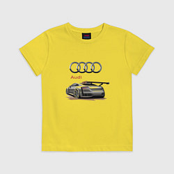 Футболка хлопковая детская Audi Racing team, цвет: желтый