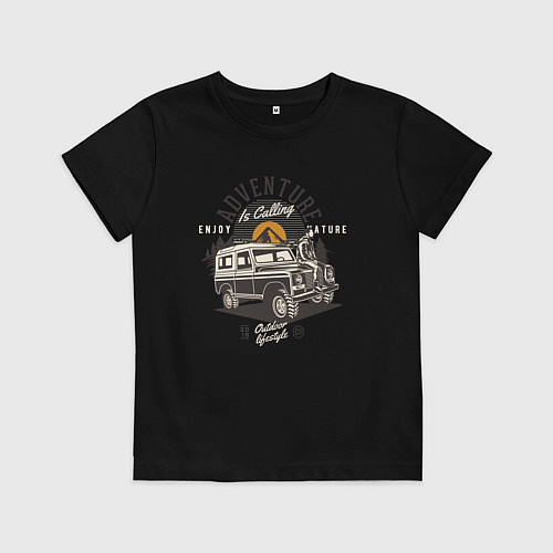 Детская футболка Путешествие на джипе / Черный – фото 1