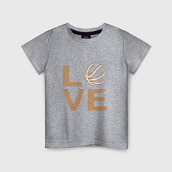 Футболка хлопковая детская Basket - Love, цвет: меланж