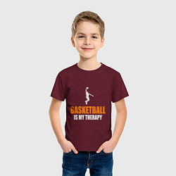 Футболка хлопковая детская Терапия - Баскетбол, цвет: меланж-бордовый — фото 2