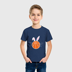 Футболка хлопковая детская Basketball Bunny, цвет: тёмно-синий — фото 2