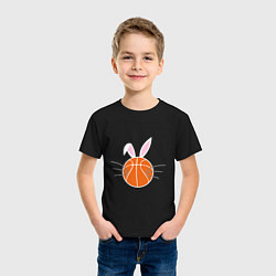 Футболка хлопковая детская Basketball Bunny, цвет: черный — фото 2
