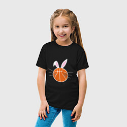 Футболка хлопковая детская Basketball Bunny, цвет: черный — фото 2